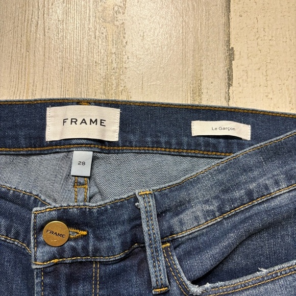 Frame Le Garcon Distress Boyfriend Jeans Size 28 - Picture 2 of 6